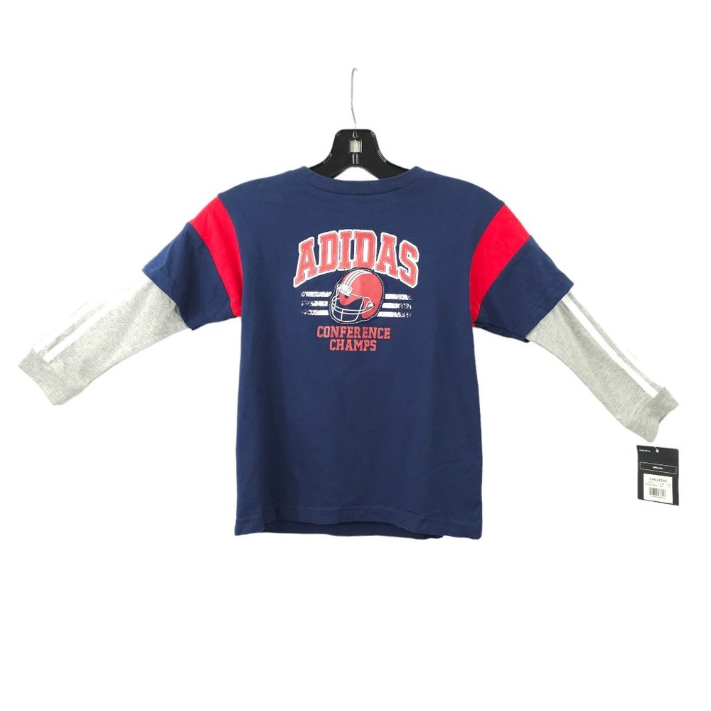 Adidas Conference Champs Football Tee T Shirt Boys Size 6 Top Long Sleeve NEW